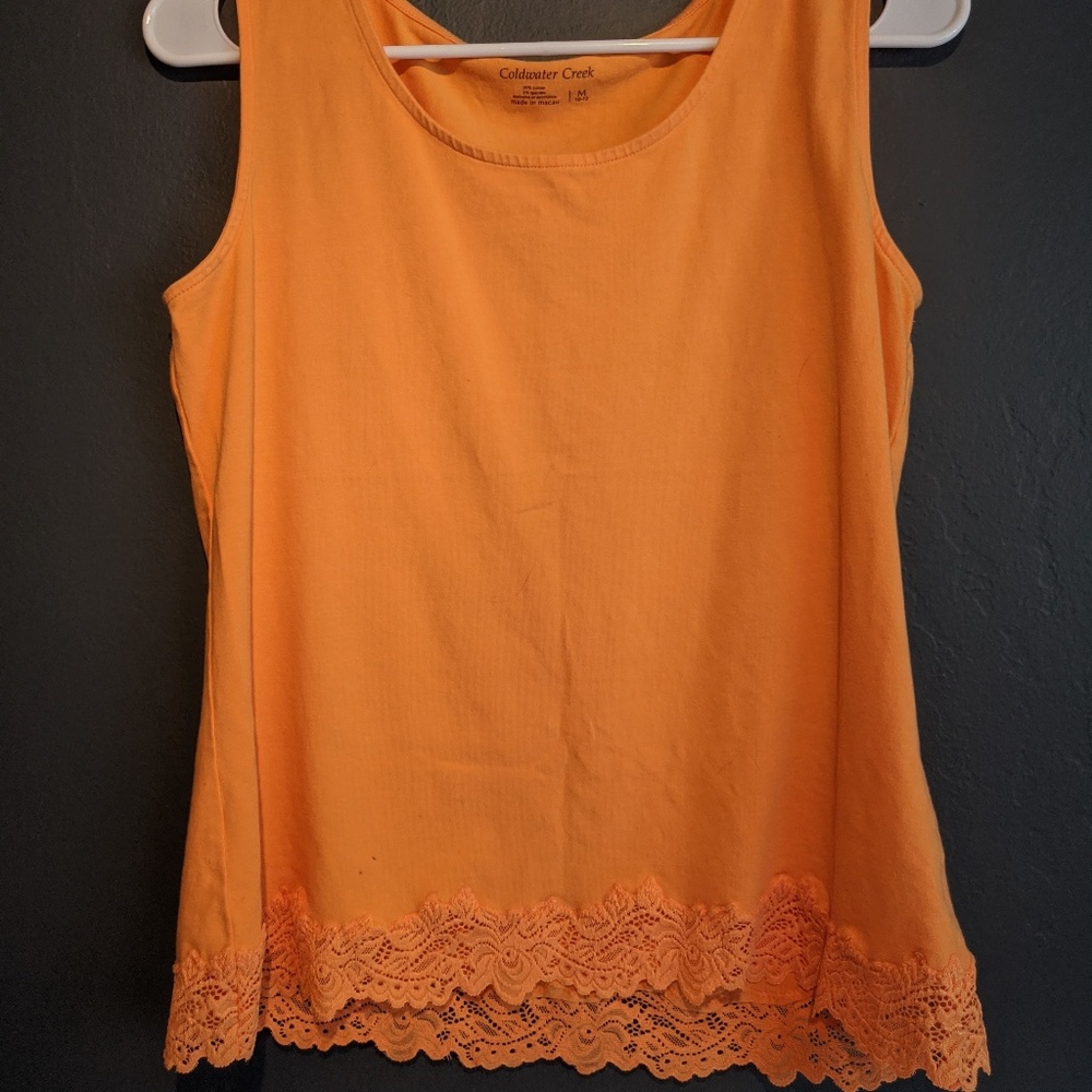 EUC ✨Orange Lace Tank from Coldwater Creek